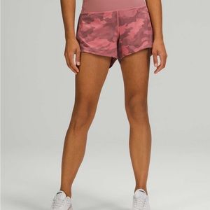 Lululemon Speed up shorts mid rise size 12. Colour Briar Rose Camo. 4”